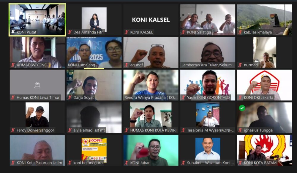 Bidang Media dan Humas KONI Pusat, KONI Provinsi, dan KONI Kabupaten/Kota Temu secara Virtual Rapatkan Barisan, Satukan Arah Jalan