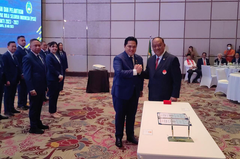 Ketum KONI Pusat Letjen TNI Purn Marciano Norman Ucapkan Selamat kepada Erick Thohir yang Resmi menjadi Menpora RI